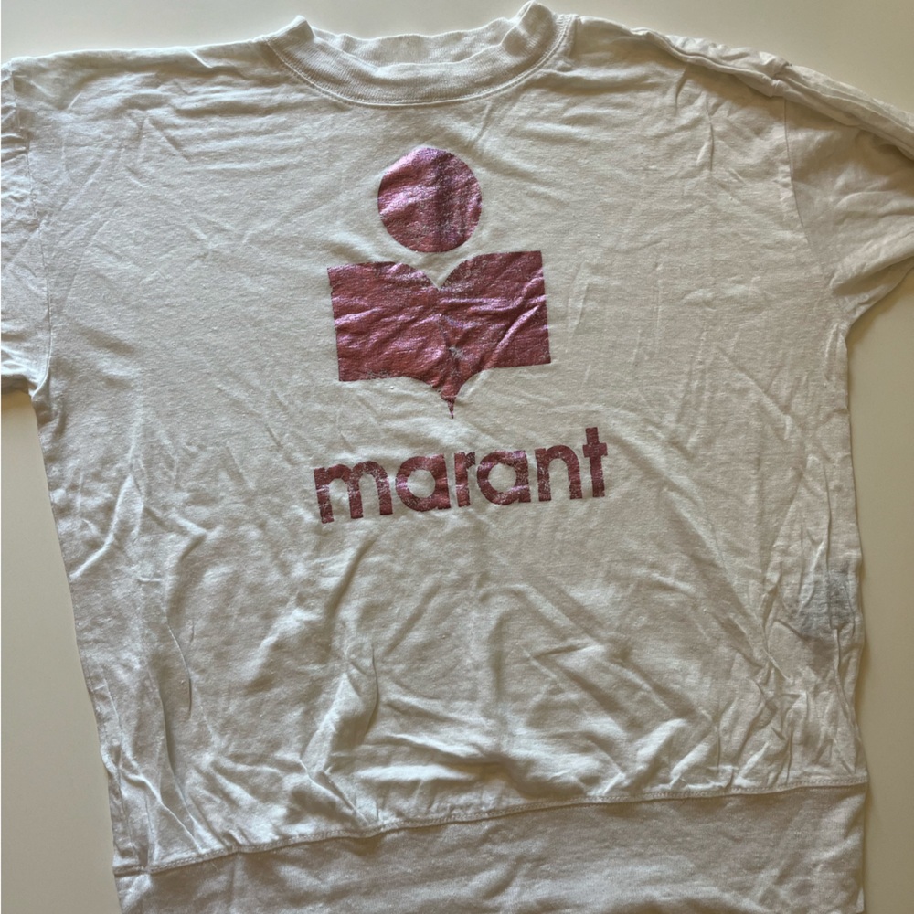 Isabel Marant pink metallic logo pull over